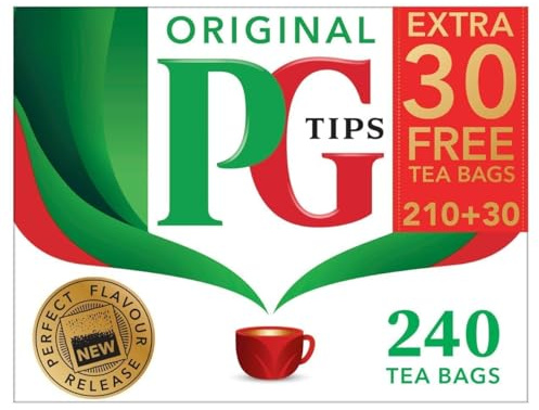 PG Tips | One Cup Tea | Original | Schwarzer Tee | Kreiert für echte Teeliebhaber seit 1930 | Erfrischendster und aromatischster Geschmack | 1er Pack | 240 Schwarzteebeutel