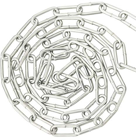 Catena in acciaio zincato da 3 m/5 m/25 m, al metro, lunghezza a maglie lunghe 4,5 x 34 x 18 mm, lunghezza a scelta (3 metri)