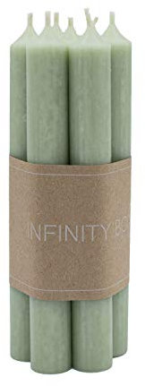 Infinity Boxes 7 Stabkerzen, Salbeigrün, Kerzen Set, ca. L18 cm, Ø 2,2 cm, Brenndauer 8h