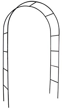 HMWD Black Metal Garden Arbor Arch Steel Frame Garden Arch for Climbing Plants, Roses, Indoor/Outdoor,