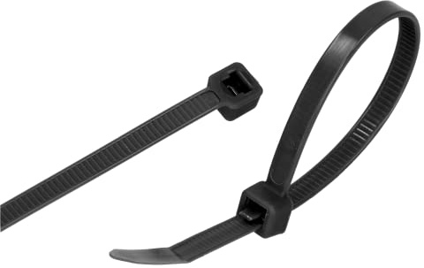 GARDENIX Pflanzenbinder, Kabelbinder 100 Stück (4.8 mm x 300mm, Schwarz), Wiederverwendbar, Verstellbarer