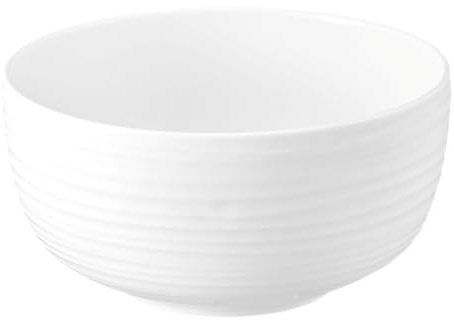 Seltmann Weiden Terra Foodbowl 17 cm, 1520 ml, Servierschale mit spiralförmigem Relief, Spülmaschinen- und mikrowellenfest, Porzellan, Weiß