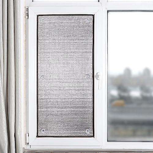 Zhaomi Wintergarten Wärmereflektierende Fensterfolie,UV-Schutz Sonnenschutzfolie,Aluminiumfolie Isolierungsfolie,Verdunkelungs Sichtschutzfolie Folie,mit Saugnäpfen (30x120cm/12x47in)