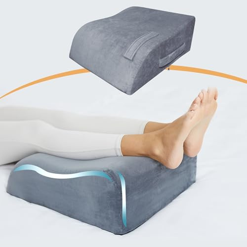 MORTGO Leg Elevation Pillows, 8 Leg Pillows for Sleeping, Memory Foam Wedge Pillow for Swelling, Circulation, Pain Relief, Elevated Pillow for Post-Surgery, Back Support Pillows w/Washable Cover