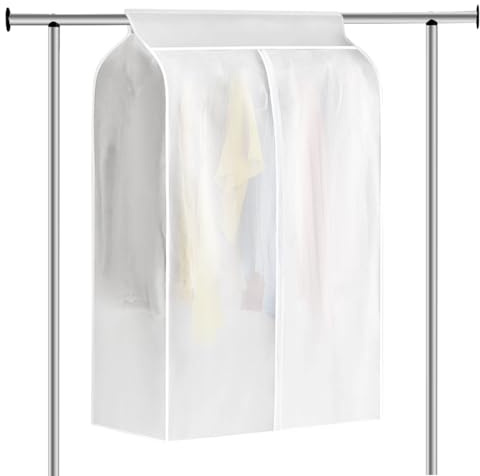 Staubdichte Kleidersäcke 80 x 50 x 120 cm, Kleidersack mit Reißverschluss, Kleiderhüllen Transparente, Kleidersäcke Mottensicher, Material PEVA Staubschutz für Kleiderbügel, Anzug, Mantel, T-Shirt