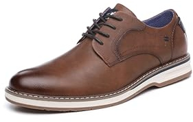 DECARSDZ Mens Dress Casual Oxford Shoes Business Formal Shoe Use for Business Social Gatherings Wedding Travel Brown