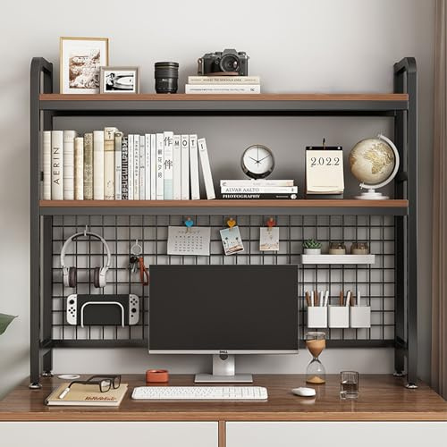 Étagère Bureau à Poser sur Bureau, 2/3 Niveaux Étagère de Bureau, Organisateur de Livres, Présentoir de Rangement Polyvalent pour Dortoir, Bureau, Maison