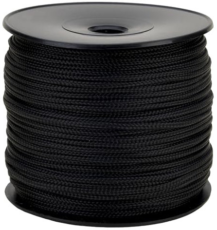 Corda intrecciata Polypro nera Ø 1,5 mm Bobina 100 m - Corda esterna, corda fai da te, corda fai da te, nero