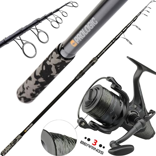 Fischzeux Karpfen Set Profi C1-Alpha Tele – High-End Freilauf Angelset mit Carbon Rute 3,60m
