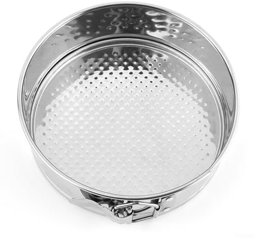Whychstore Molde de acero inoxidable para tartas, extraíble con parte inferior desmontable para hacer varios postres para evitar que se peguen a la olla, VF372693Q15815GKAXG5Y