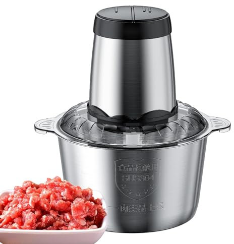 Picadora de carne eléctrica - Picadora eléctrica 3l 300w, picadora de carne con motor potente | Trituradora eléctrica ajustable de acero inoxidable, procesador de alimentos | Desmontable para la