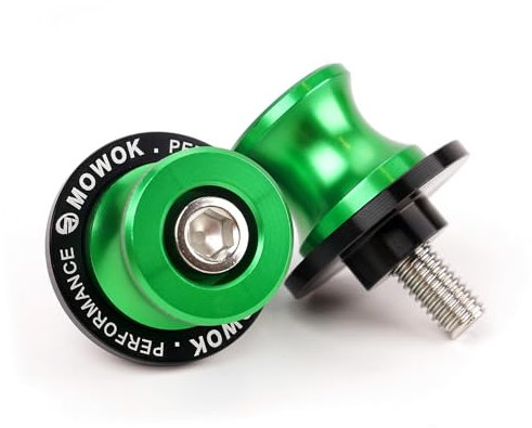 MOWOK M8 Diábolos Moto Basculante Bobina de Deslizadores Tornillo del Soporte para Kawasaki Z650 Z900 RS Z800 Z500 VERSYS 650 ER6N Ninja 650 400 1000SX ZX-6R ZX10R ZX4R ZX4RR Eliminator 500 (Verde)