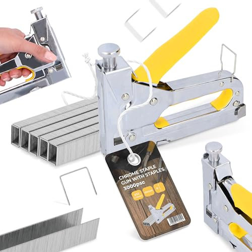 Handtacker Tacker Polstertacker 4-14 mm Hefter Nagler Handnagler Klammergerät Klammerentferner für Dekoration Möbel Tackerpistole mit 3000x Klammern 12 mm 53A Nägel Heftklammern