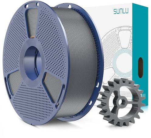 SUNLU PLA+2.0 Filament 1.75mm, Upgrade PLA Plus 3D Drucker Filament, Stärker und robuster, High Speed PLA+ Filament, Maßgenauigkeit +/-0,02mm, 1KG 3D Druck PLA+ Filament, Grau