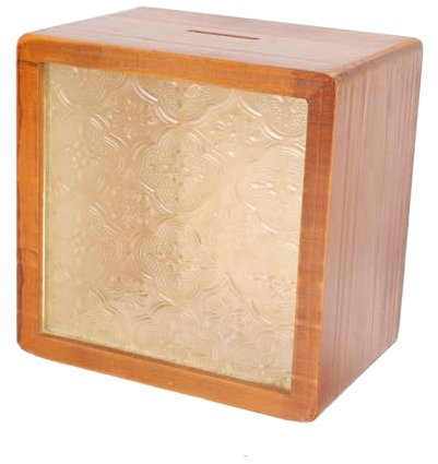 UPKOCH Solid Wood Piggy Bank Coin Storage Box Decorative Money Storage Box for Home Office Boys and Girls