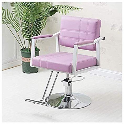 Hydraulischer Friseurstuhl, Vintage, strapazierfähig, mit Liege, Haarstyling, Salonstuhl, mit 190 kg Kapazität, Rosa