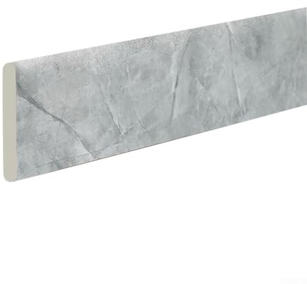 RANRAO Battiscopa impermeabile con motivo marmo, 8 x 200 cm, striscia anticollisione per mantenere le case al sicuro dai bordi (texture grigia)