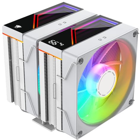 TZMRIT KF620 DGT ARGB CPU Kühler Mit Temperaturanzeige Display,265W TDP,für Intel LGA 1700/1200/115X/1851/1366/2011, für AMD AM4/AM5 (White)