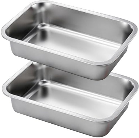 2PCS Lasagna Pan, 9x13 Inch Stainless Steel Baking Pans, Rectangle Cake Pan, Stackable Deep Baking, Lasagna Dish for Brownie Casserole Cookie