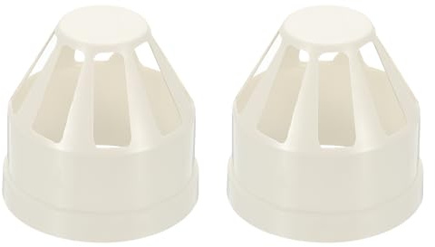 PATIKIL 2 Pcs PVC Drain Pipe Vent Cap, 3 Inch Vent Pipe End Cap Cover Roof Air Vent Round Chimney Cap Air Vent Covers for DWV Pipe Fitting Ventilation Exhaust System, White