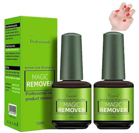 Anchovy Magic Remover Gel Polish, 2024 Uppgraderad magisk nagellackborttagare, Gel Polish Remover för naglar, Soak-Off snabb, professionell nagellackborttagare för naturliga, gelnaglar (2PC)