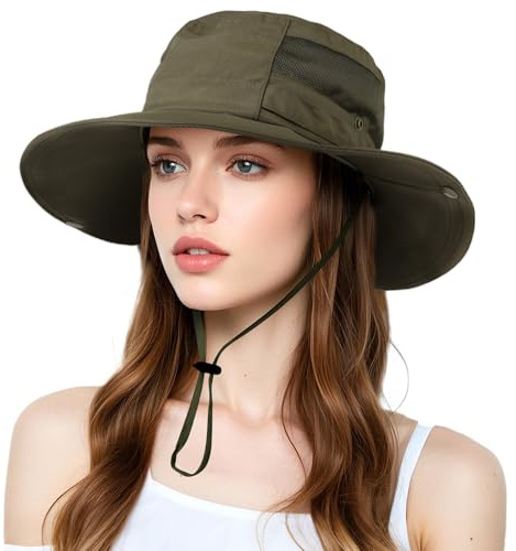 AYPOW Cappello da Sole Tesa Larga Pieghevole Cappelli da Pescatore, Cappellino in Visiera per Protezione UV Cappellini Estivi Uomo Donna, Bucket Hat Caps Impermeabile Traspirante per attività Outdoor