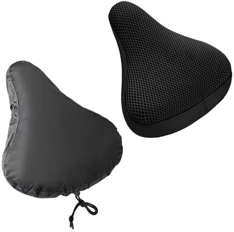 PcvGef Fahrradsattel Überzug, 2 Stück Sattelbezug Fahrrad Gepolstert, Sattelpolster Fahrrad Wasserdicht, Fahrradsitz Polster für Rennrad und Mountainbike