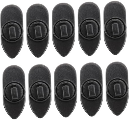 Homoyoyo 10pcs 360 Degree Rotate Earphone Clip Cable Cord Clamp Anti-winding Holder for Headphones Black Suitable for Running Hiking Walking