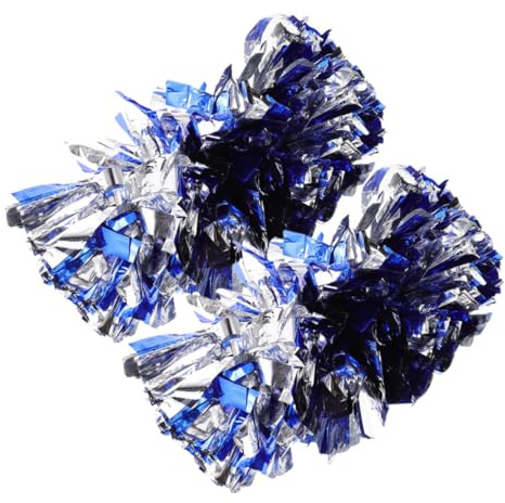 VICASKY 2 Pom Poms Cheerleading Riutilizzabili con Manico Blu e Materiale Antisfregamento per Giochi Sportivi e Spettacoli Outdoor Accessori Cheerleader per Squadre Incoraggiamento
