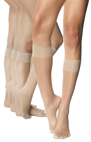 NOQ Eleganta strumpor för strumpebandshållare Overknees strumpor utan strumpor för kvinnor matta fina strumpor komfortlinning andas sömlöst hudvänlig klassisk svart eller hudfärgad finns i flerpack