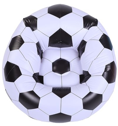SIXRUN Aufblasbarer Fußball-Stuhl, PVC-Fußball-Sofa, Aufblasbarer Lounge-Sessel für Wohnzimmer, Schlafzimmer, Outdoor-Reisen, Ergonomisches Design mit 264,6 Pfund Kapazität