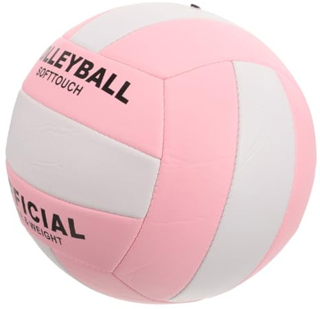 ifundom Ballon de Volley-Ball Souple Gonflable Taille 5 Matériau Épais Couleur Blanc et Rose Adapté Entraînement et Compétition en Salle Équipement Polyvalent pour Volley-Ball