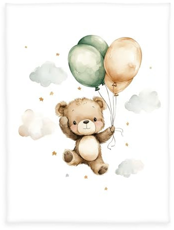 Herding babybest Coperta in microfibra morbida “Ballon Teddy”, 75 x 100 cm, poliestere, multicolore