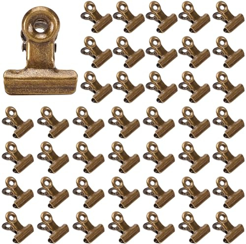 craspire 60 Pince Bouledogue en Bronze Style Vintage en Métal pour Classeur Mini Pince Porte Photos Porte Documents Organisateur 1 Pouce pour Sacs Alimentaires Photos Loisirs Créatifs Bureau Maison