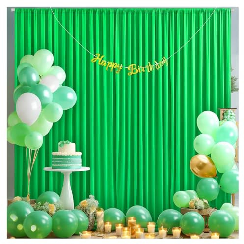 Toile De Fond De Mariage Silky Wrinkle-Effect Backdrop Curtains Wedding Photography & Event Decor, Soft Drapes(Green,150x214cm(5x7FT))