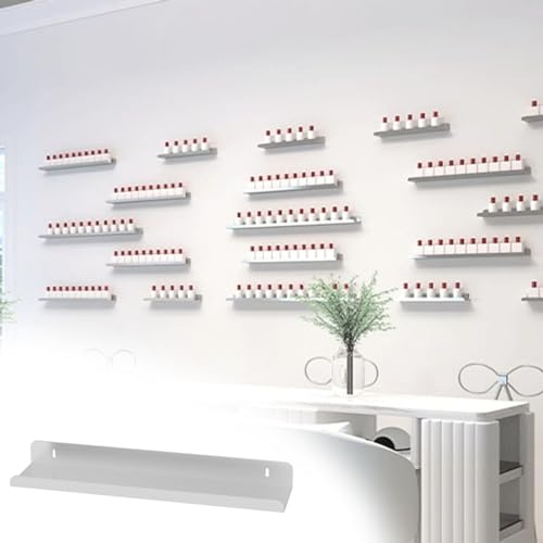 Estantes de esmalte de uñas para la pared, soporte organizador de esmalte de uñas montado en la pared, pequeños estantes de almacenamiento de pintura de perfume para pintalabios, fácil de instalar