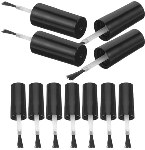 CANIGHT Tapas de Botellas con Pincel para Esmalte de Uñas 10 Ml, 20 Unidades Pequeñas con Cepillo, Repuesto para Esmalte en Gel, Suministros para Salón de Uñas y Uso Doméstico