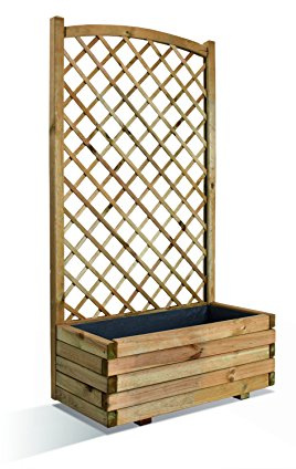 Burger Efeu-/Blumenkasten aus Holz mit Rankgitter