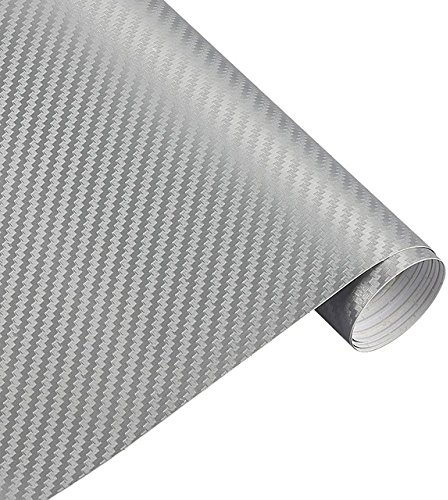 Könighaus (16,05€/m2 Silber 3D Carbon Autofolie 100 x 152 cm blasenfrei mit Anleitung