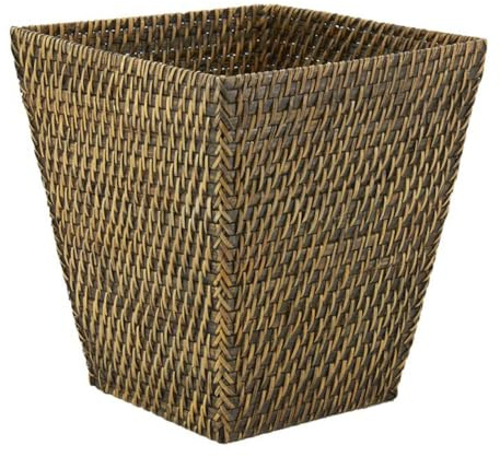 AUBRY GASPARD - Corbeille à Papier en Rotin - Style Antique - Maison - Dimensions 30 x 30 x 35 cm - Idéale pour Bureau et Salon - Design Élégant et Pratique