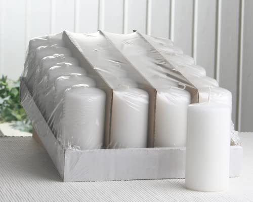 CandleCorner Sparpack: 24x Stumpenkerze 10 x 5 cm Ø, weiß