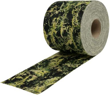 Zaundruck Sichtschutzstreifen Polyester - nachhaltiger Sichtschutz für Doppelstabmattenzaun - Motiv Windschutz 26 m x 19 cm - Sichtschutz-Rolle - Lebensbaum gelb