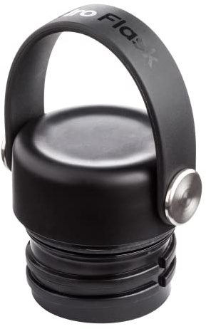 HYDRO FLASK - Bouchon avec sangle flexible pour bouteilles à ouverture standard - Étanche - Isolation Honeycomb en nid d'abeille - Lavable au lave-vaisselle - Noir