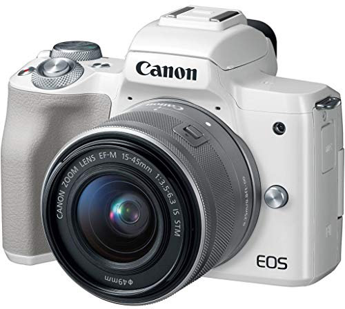 Canon EOS M50 - Kit de cámara EVIL de 24.1 MP y vídeo 4K con objetivo EF-M 15-45mm IS MM (pantalla táctil de 3, estabilizador óptico, Wifi) color blanco
