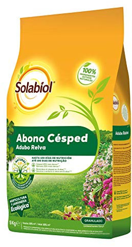 Solabiol Abono para césped con materias primas 100% natural y estimulante Natural Booster,