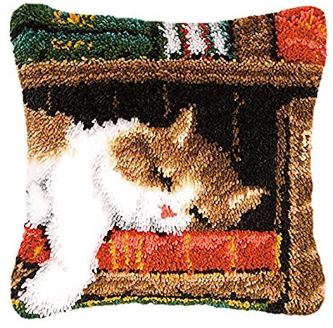 Myriad Choices Point Noué Kit 43 × 43 CM de Création de Housse de Taie d'oreiller à Crocher pour La Décoration De La Maison Sofa Salon Chambre