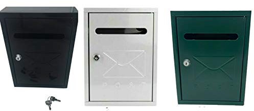 Topolenashop Cassetta Postale Buca Lettere 260x75x200mm 00822 - Nero, Bianco, Grigio, Marrone - A Parete - Con Serratura - Doppia Chiave Inclusa