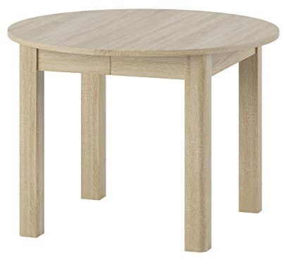 Furniture24 Tisch INDUS 105x76x105 cm cm Esstisch mit ausziehbarer Tischplatte auf 240 cm ausziehbar Küchentisch Oval Esszimmertisch Ausziehtisch (Sonoma Eiche)