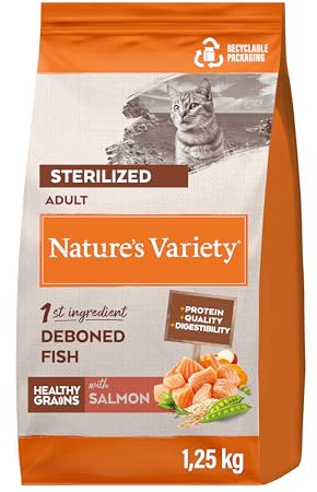 Nature's Variety Healthy Grains Pienso para Gatos Esterilizados con Salmón Noruego - 1,25kg