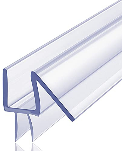 Butecare Premium Frameless Shower Door Bottom Seal Strip for Glass Doors - Shower Door Seal Sweep (1/4”x 39”, Clear Vinyl)